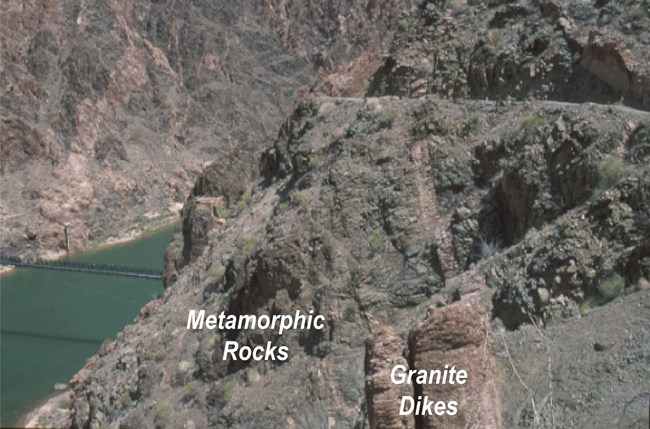 GRCA lower canyon labeled@10x photo of lower portion of grand canyon rock layers