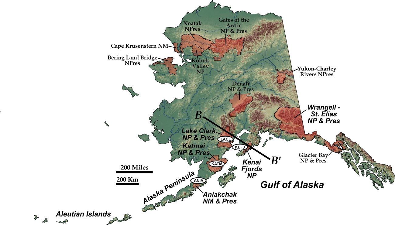 map of alaska and nps sites_1@10x new shaded relief map of alaska showing nps units