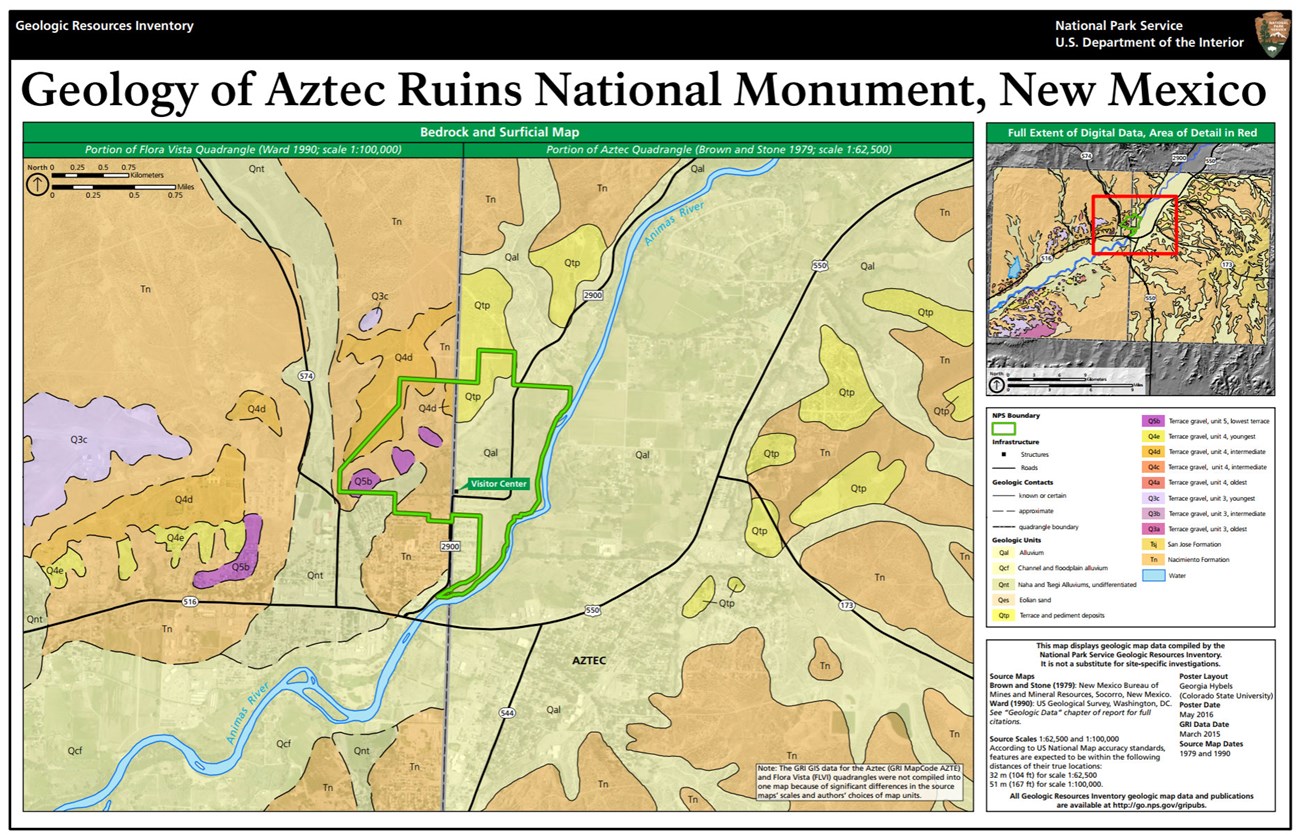 geologic map of the park and surrounding area